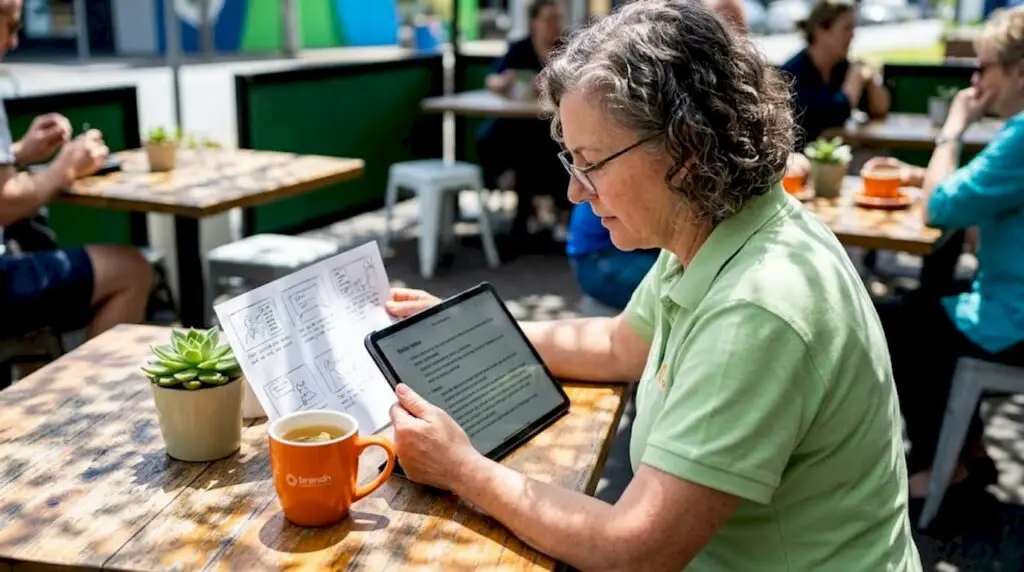 Aged care team leader planning video story