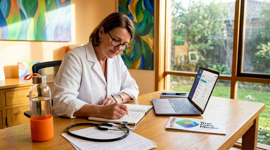 Doctor documenting patient illness narrative