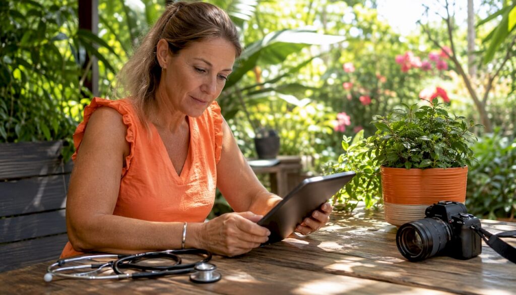 Allied health professional reviewing patient photos