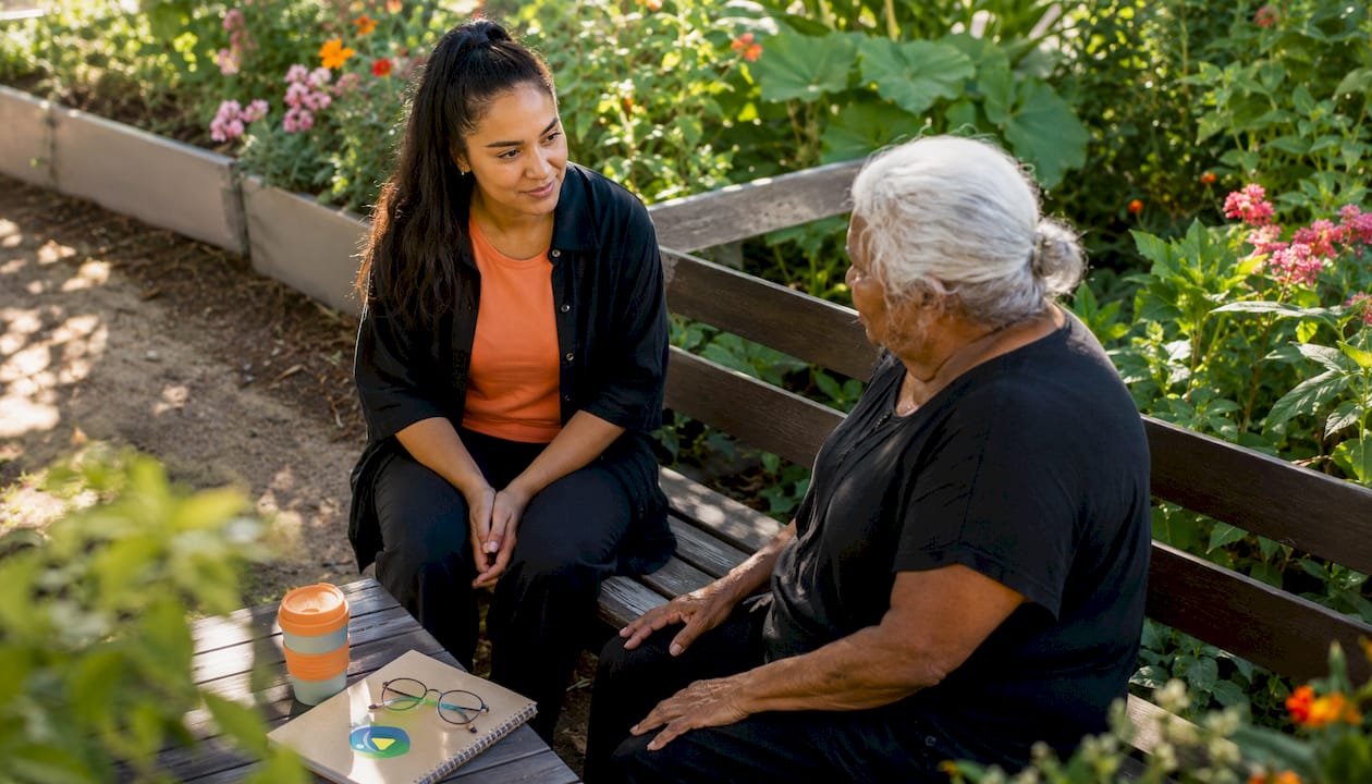 Facilitator conducting trauma-informed interview