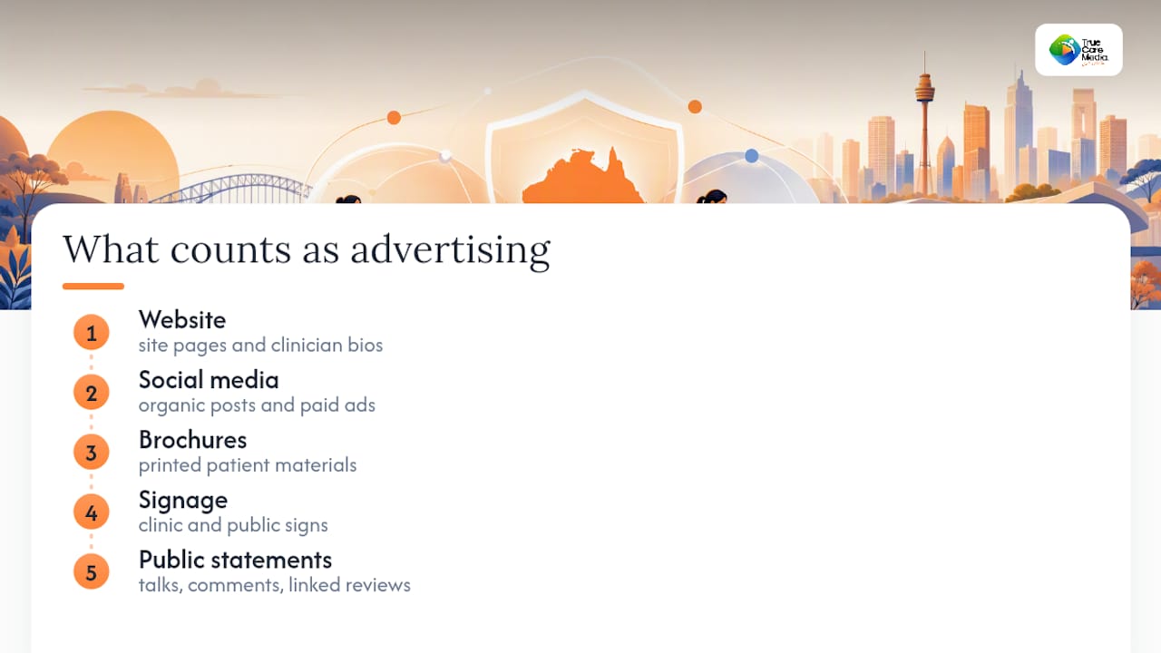 Five channels covered by AHPRA advertising rules